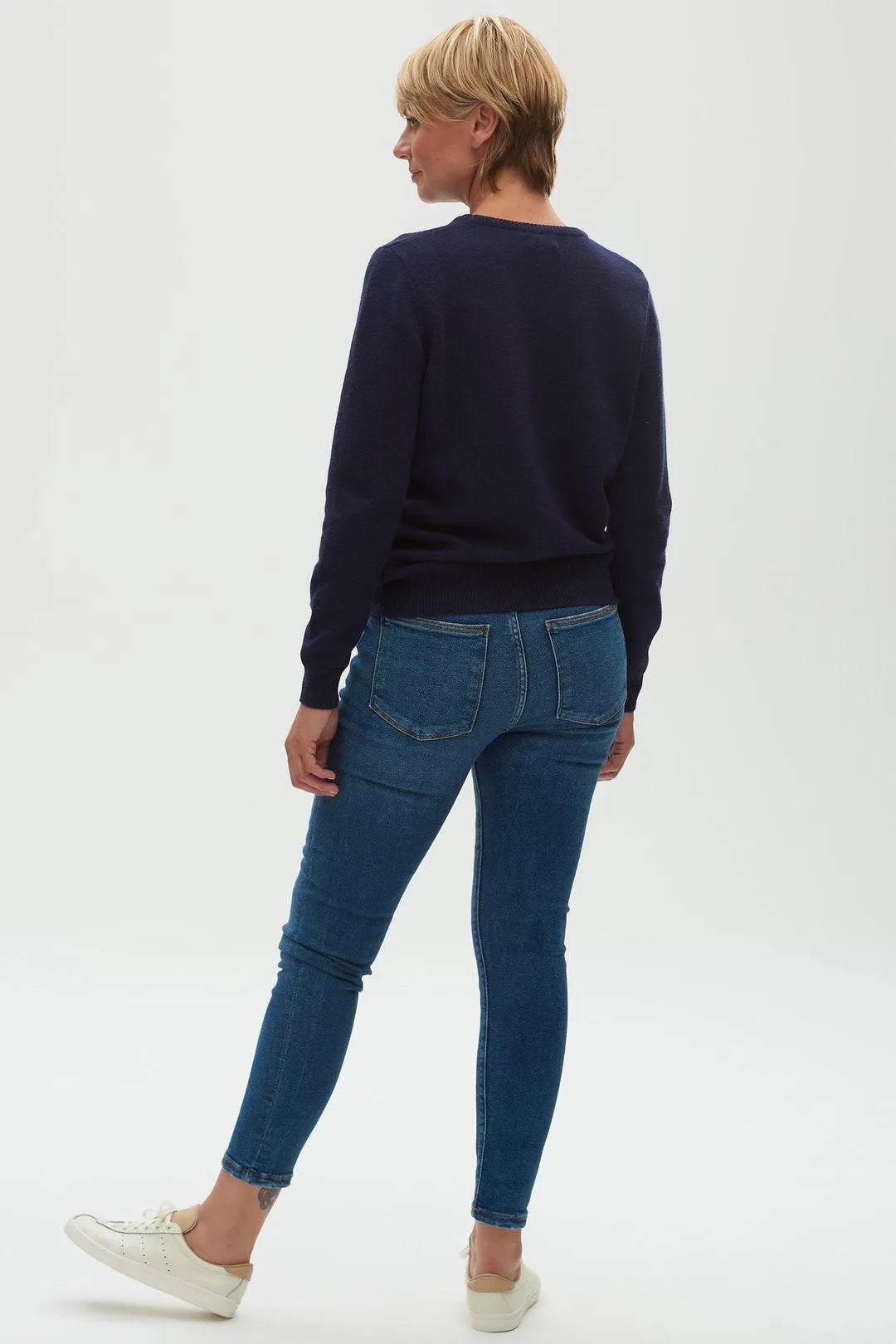 Jersey Stacey Azul marino, Diplodocus Delight - ECRU