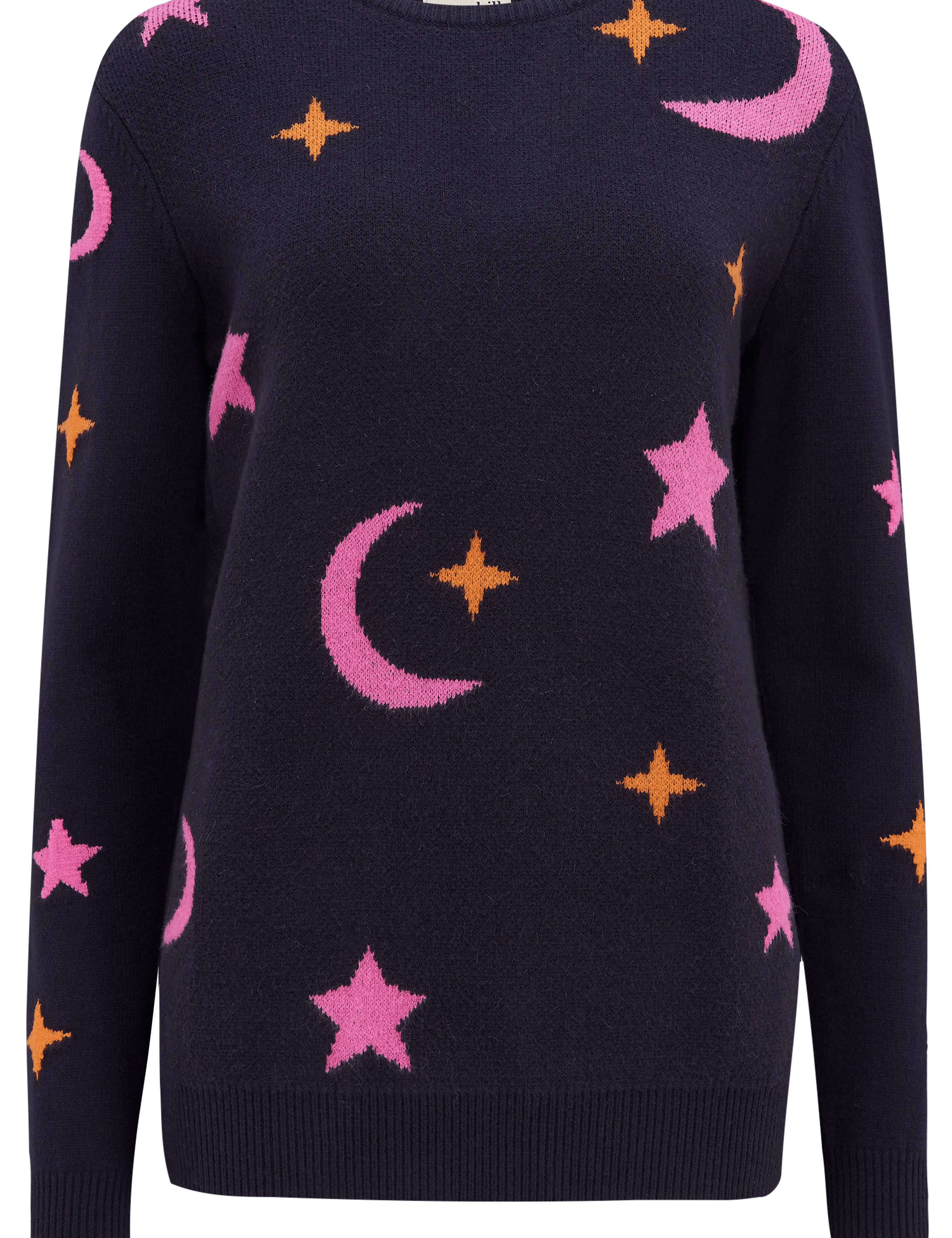 Jersey Stacey Azul marino, estrellas y lunas - ECRU