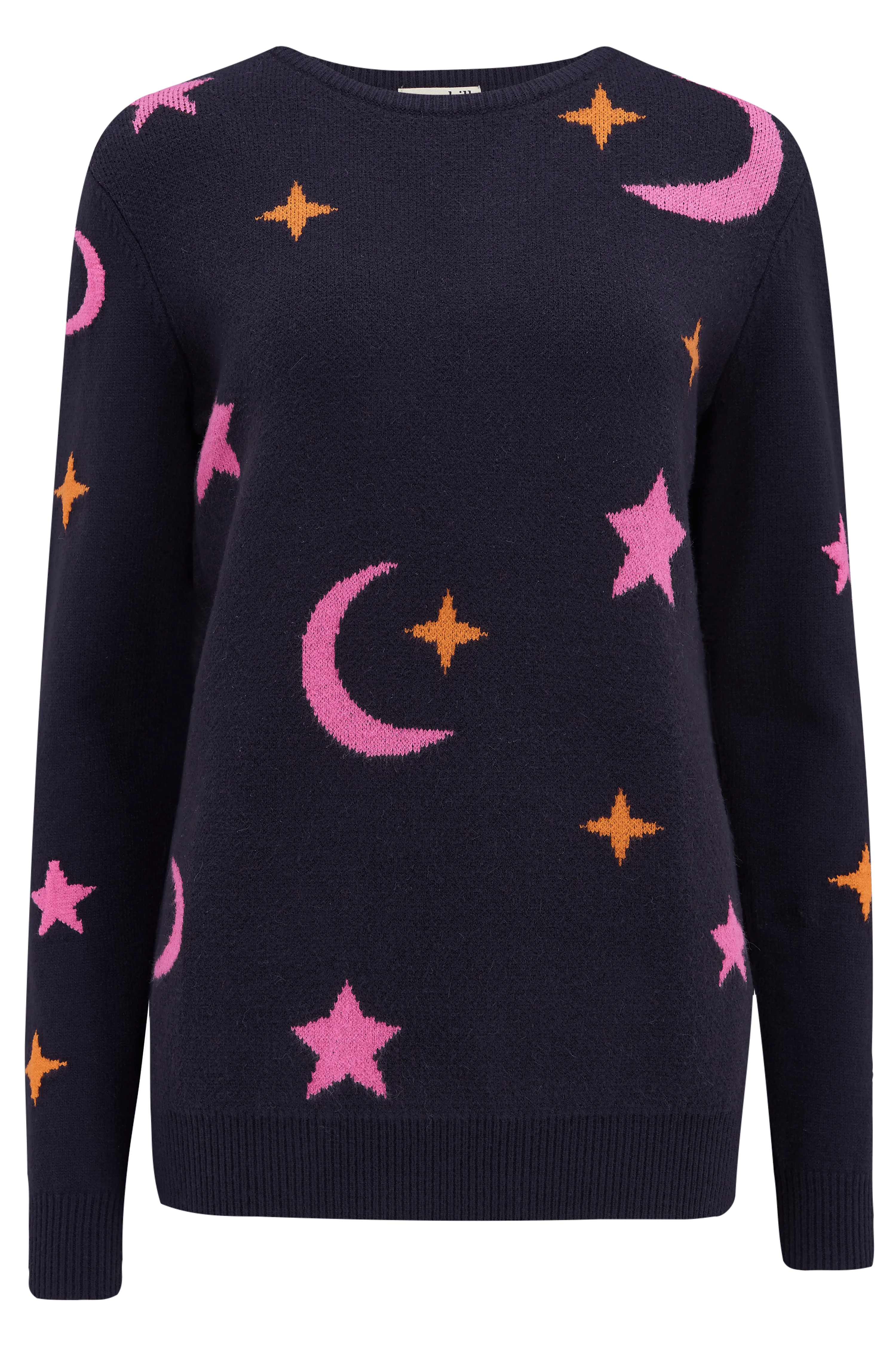 Jersey Stacey Azul marino, estrellas y lunas - ECRU