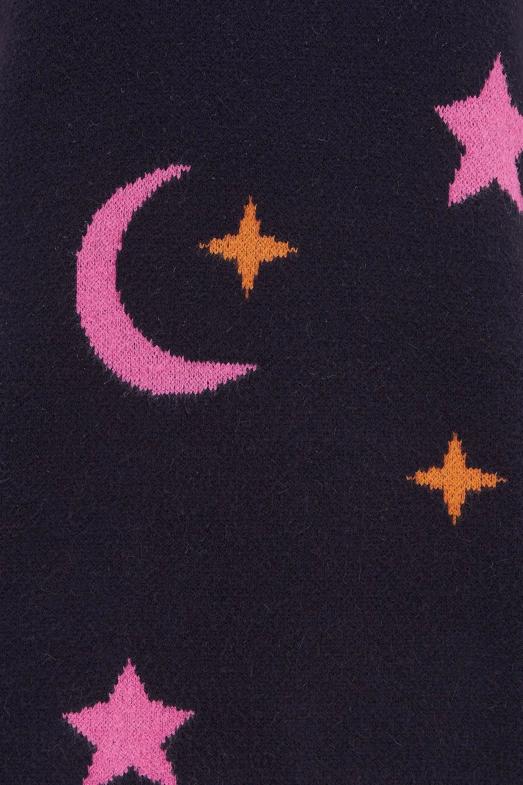 Jersey Stacey Azul marino, estrellas y lunas - ECRU