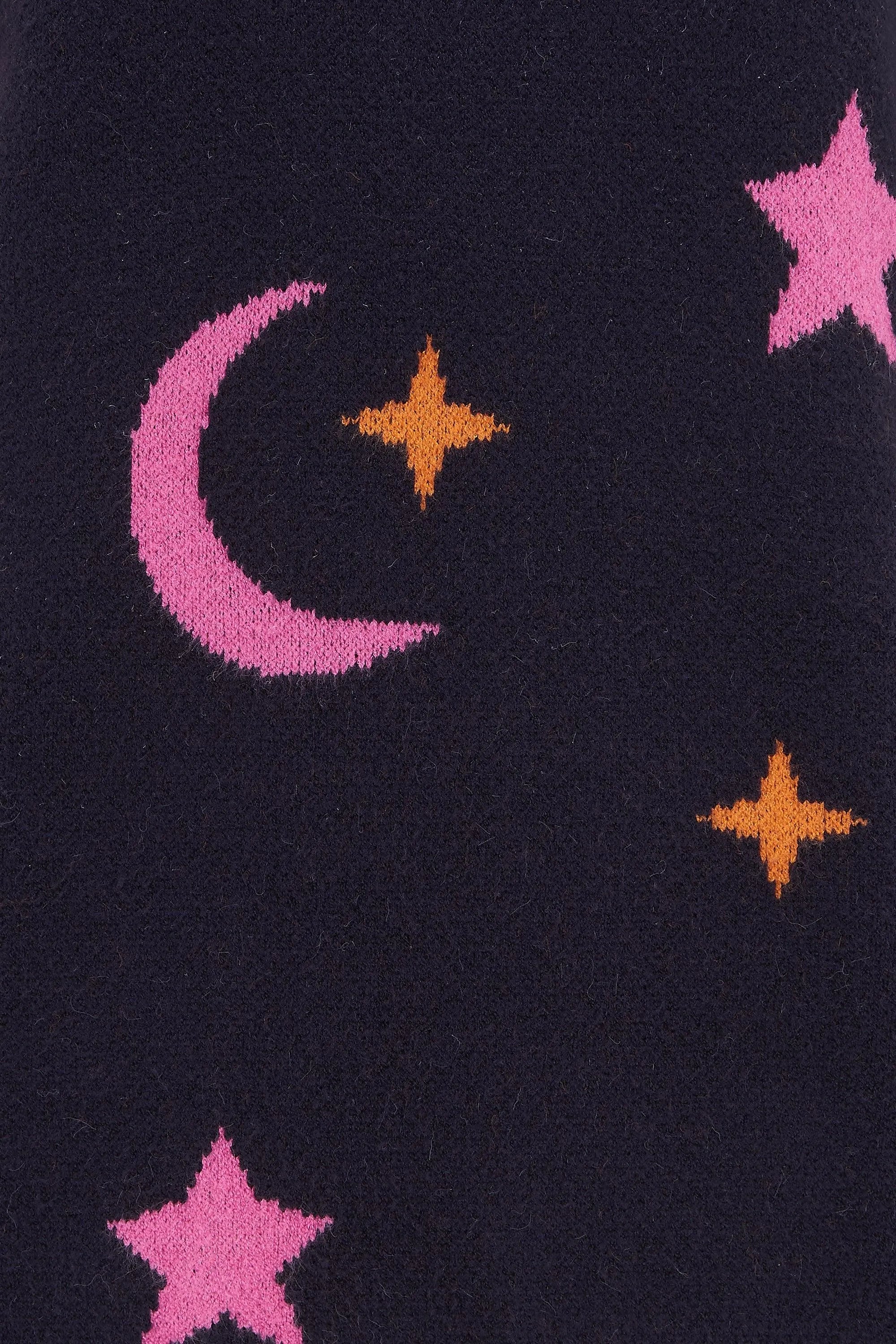 Jersey Stacey Azul marino, estrellas y lunas - ECRU