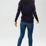 Jersey Stacey Azul marino, estrellas y lunas - ECRU