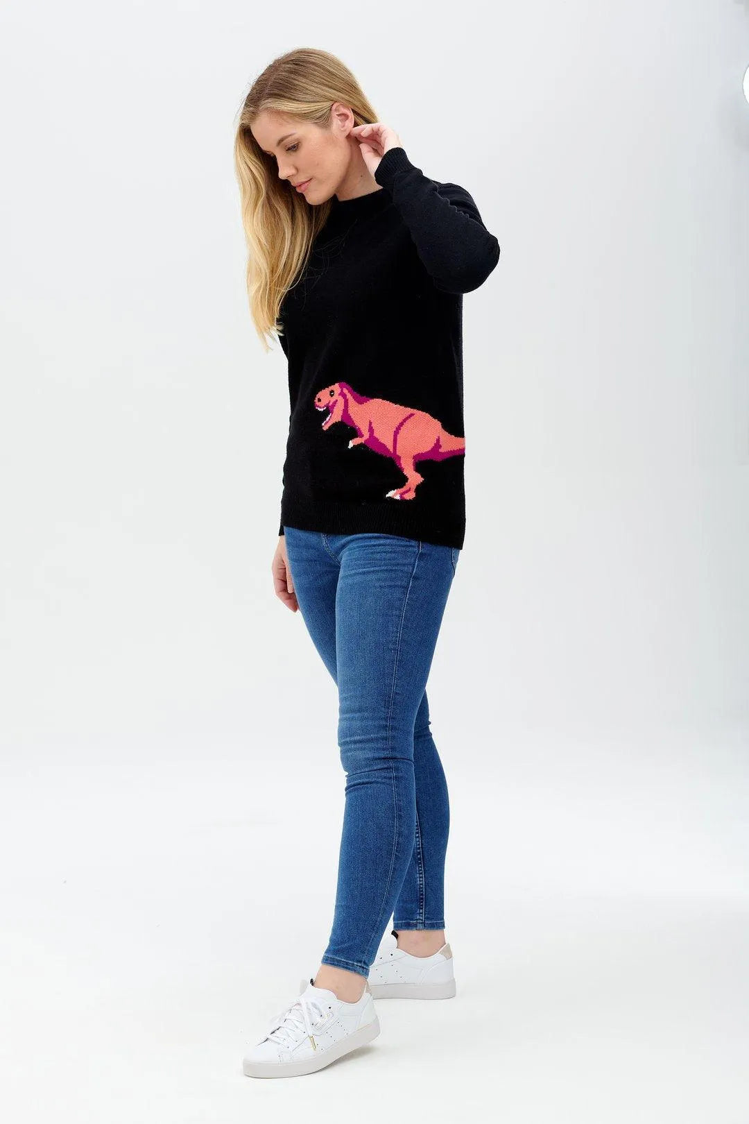 Jersey Stacey Negro T-rex Pop - ECRU