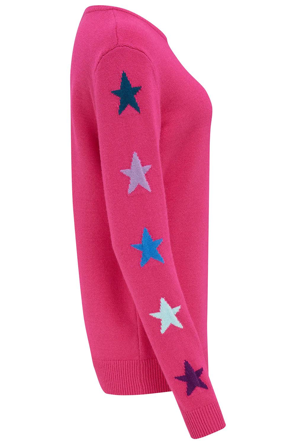 Jersey Stacey Pink Star Sleeve - ECRU