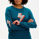 Jersey Stacey Teal Ka-pow! Lightning - ECRU