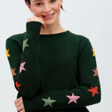 Jersey Stacey Verde, mangas de estrella otoñal - ECRU