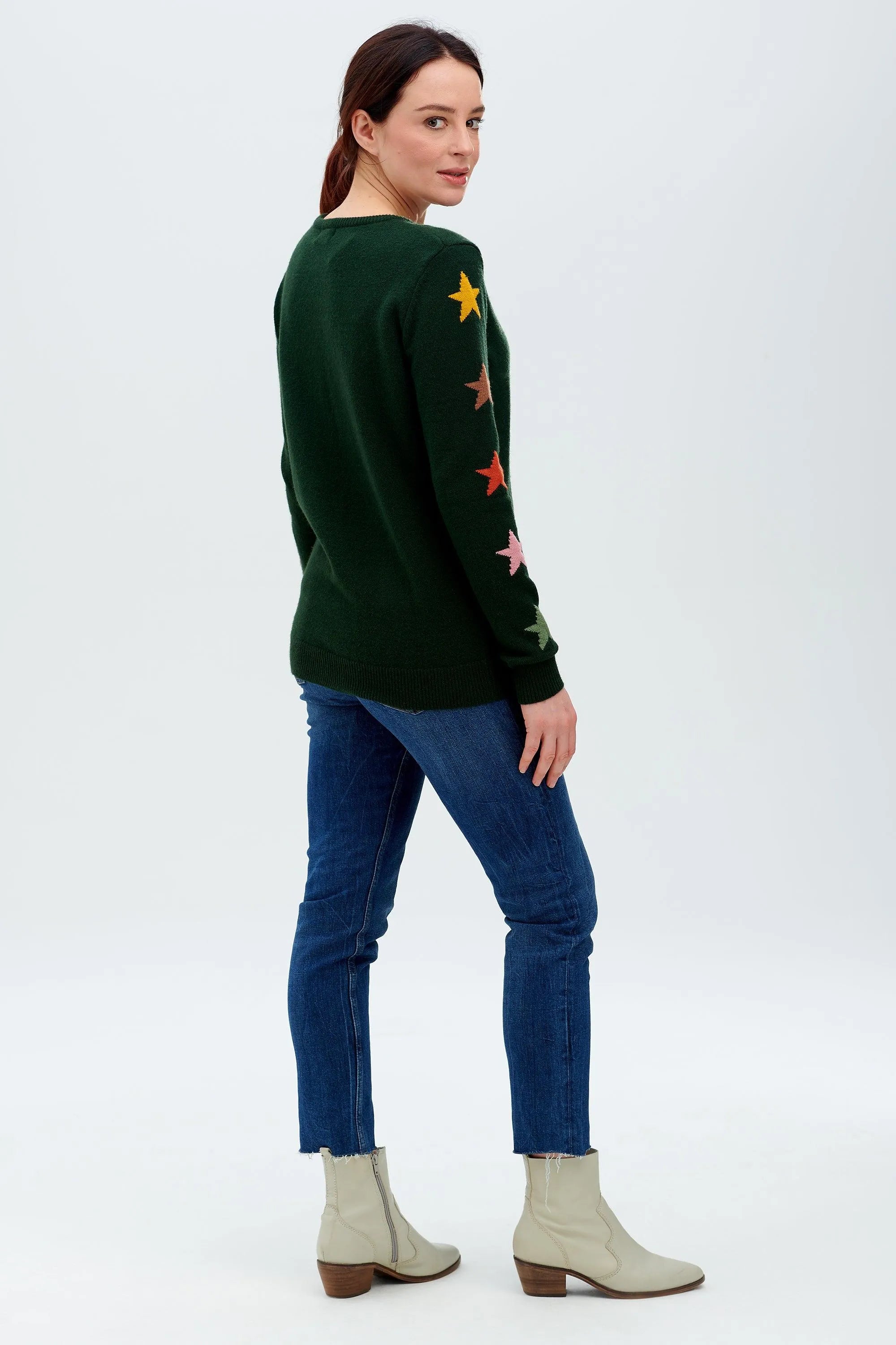 Jersey Stacey Verde, mangas de estrella otoñal - ECRU