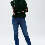 Jersey Stacey Verde, mangas de estrella otoñal - ECRU