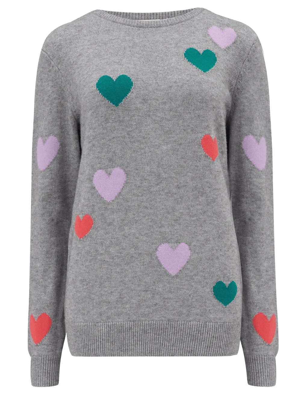 Jersey Sugarhill Stacey Grey Scattered Hearts - ECRU