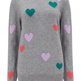 Jersey Sugarhill Stacey Grey Scattered Hearts - ECRU