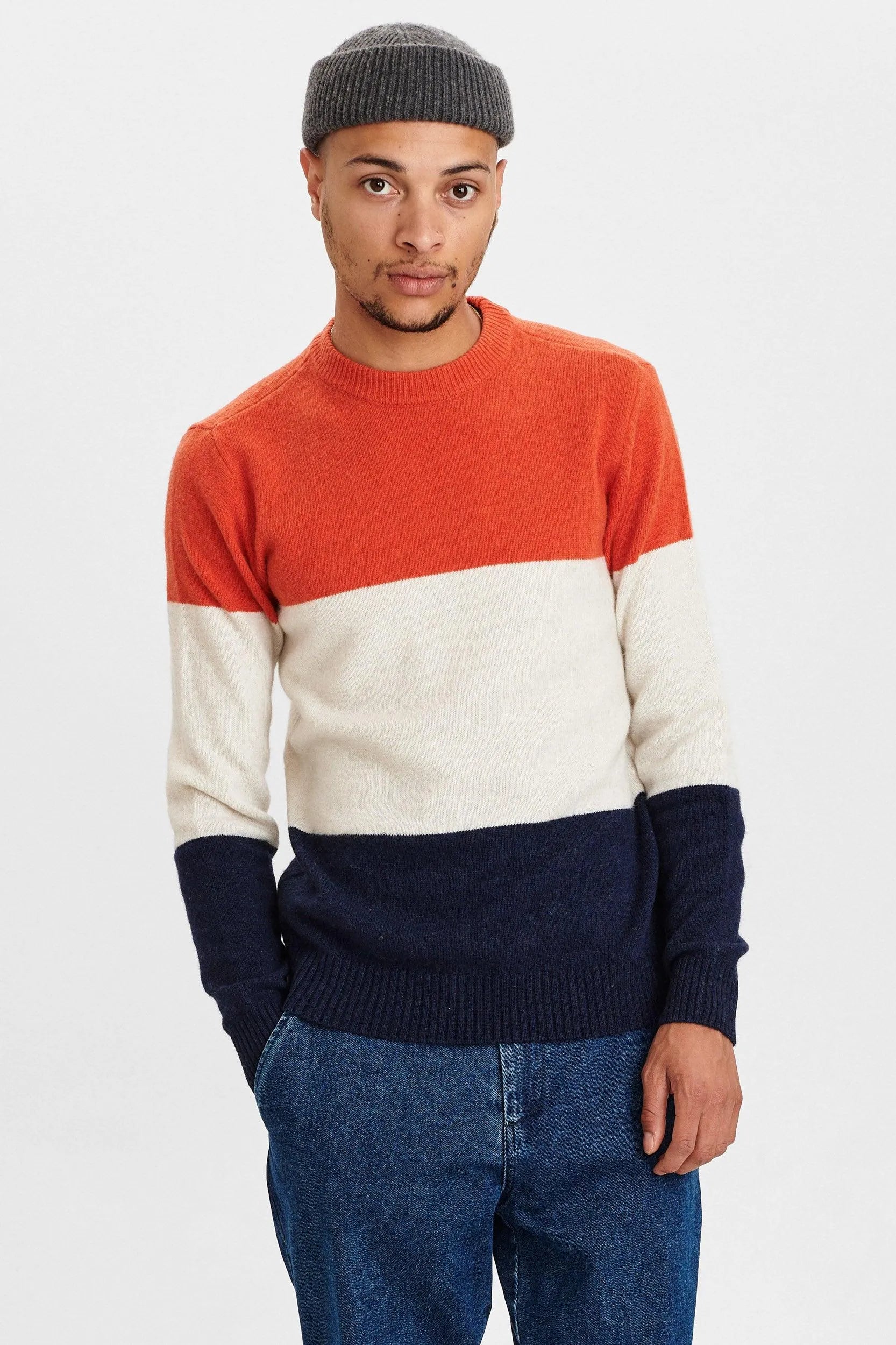 Jersey Sune Lamswool Block - ECRU