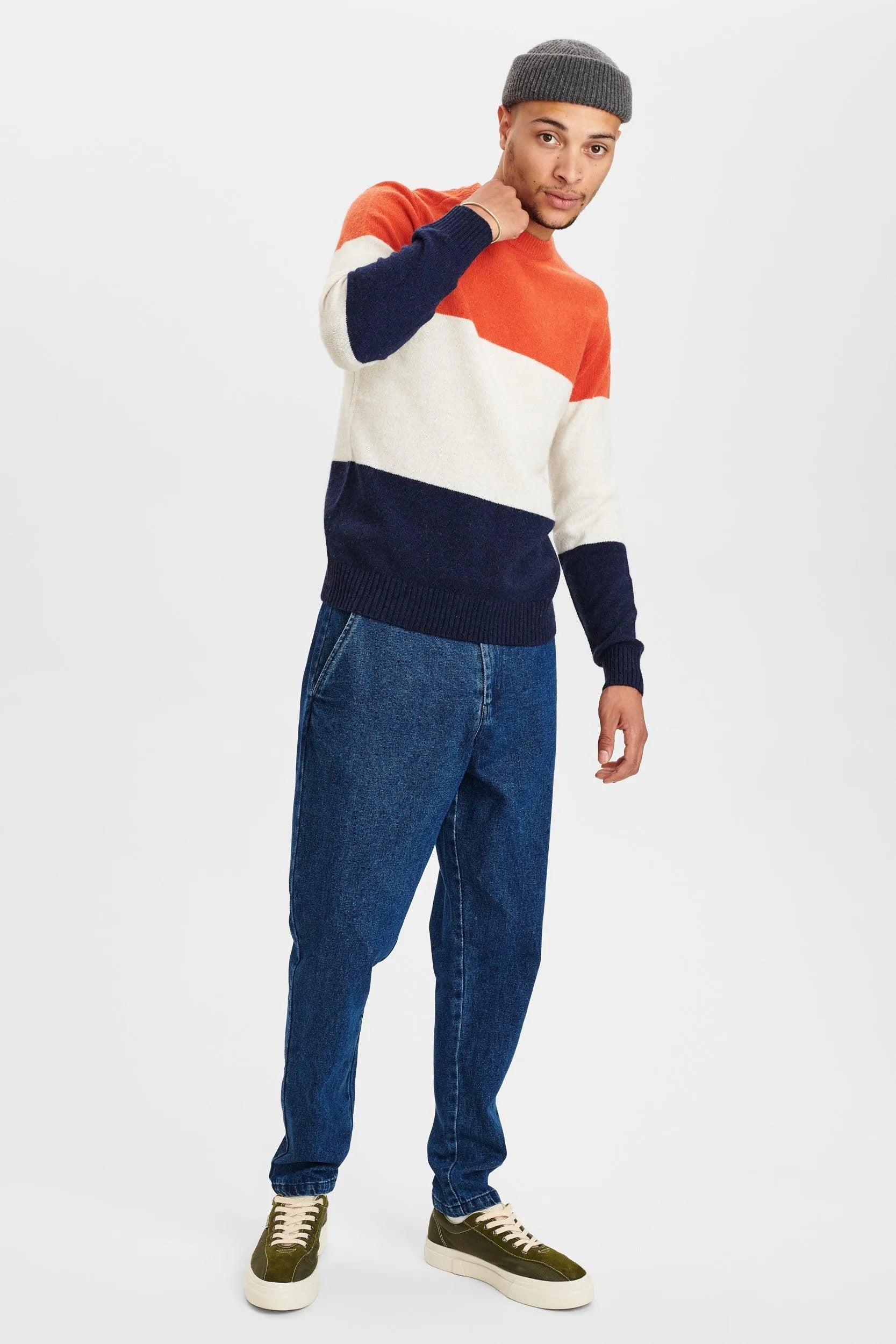 Jersey Sune Lamswool Block - ECRU