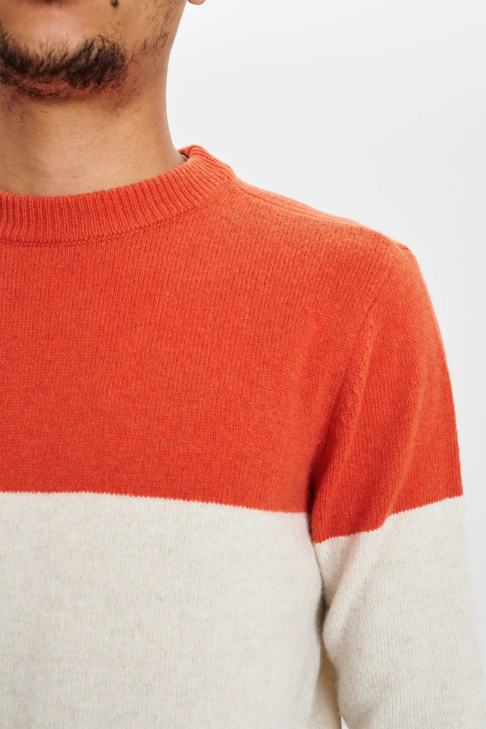 Jersey Sune Lamswool Block - ECRU