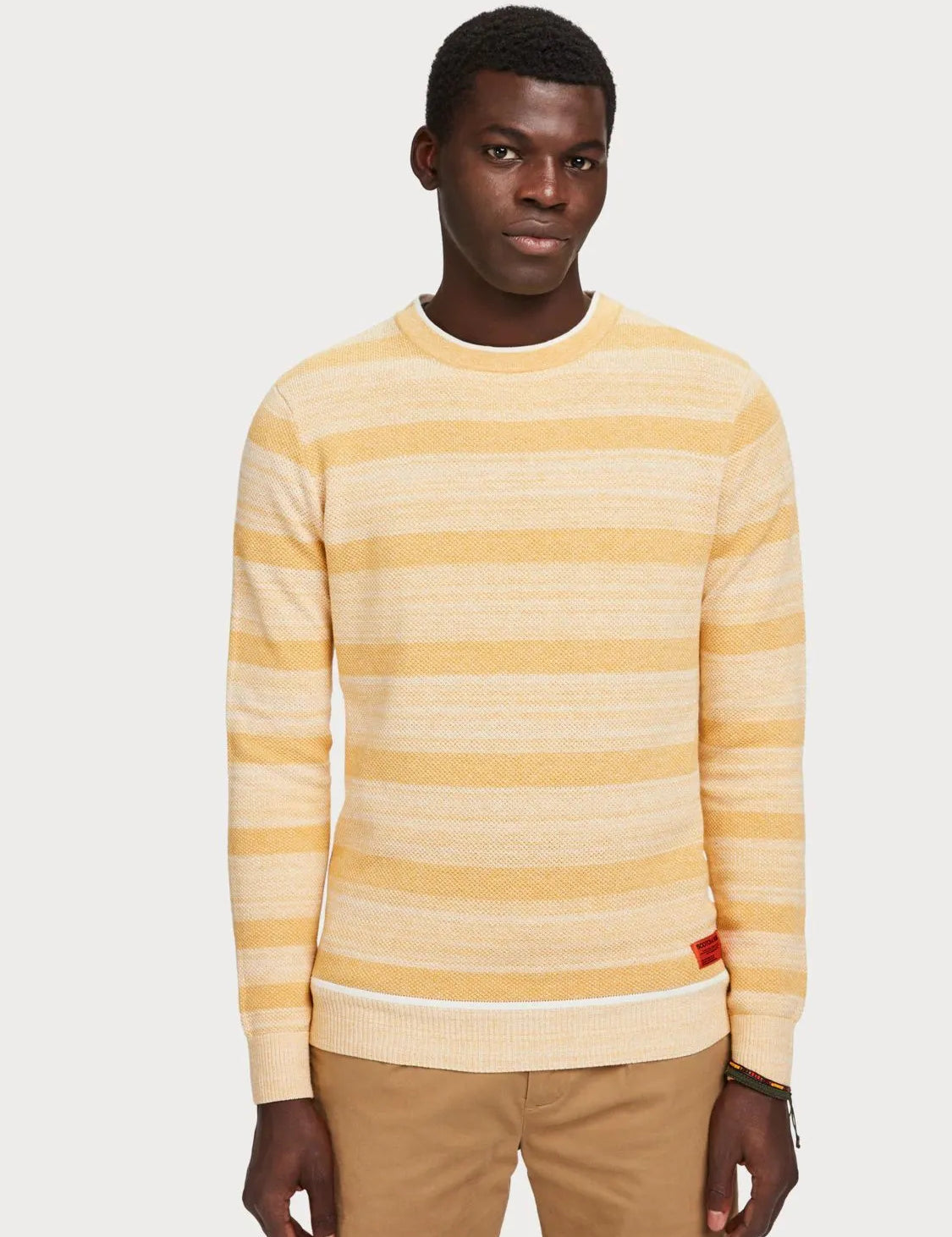 Jersey texturizado de cuello redondo - ECRU