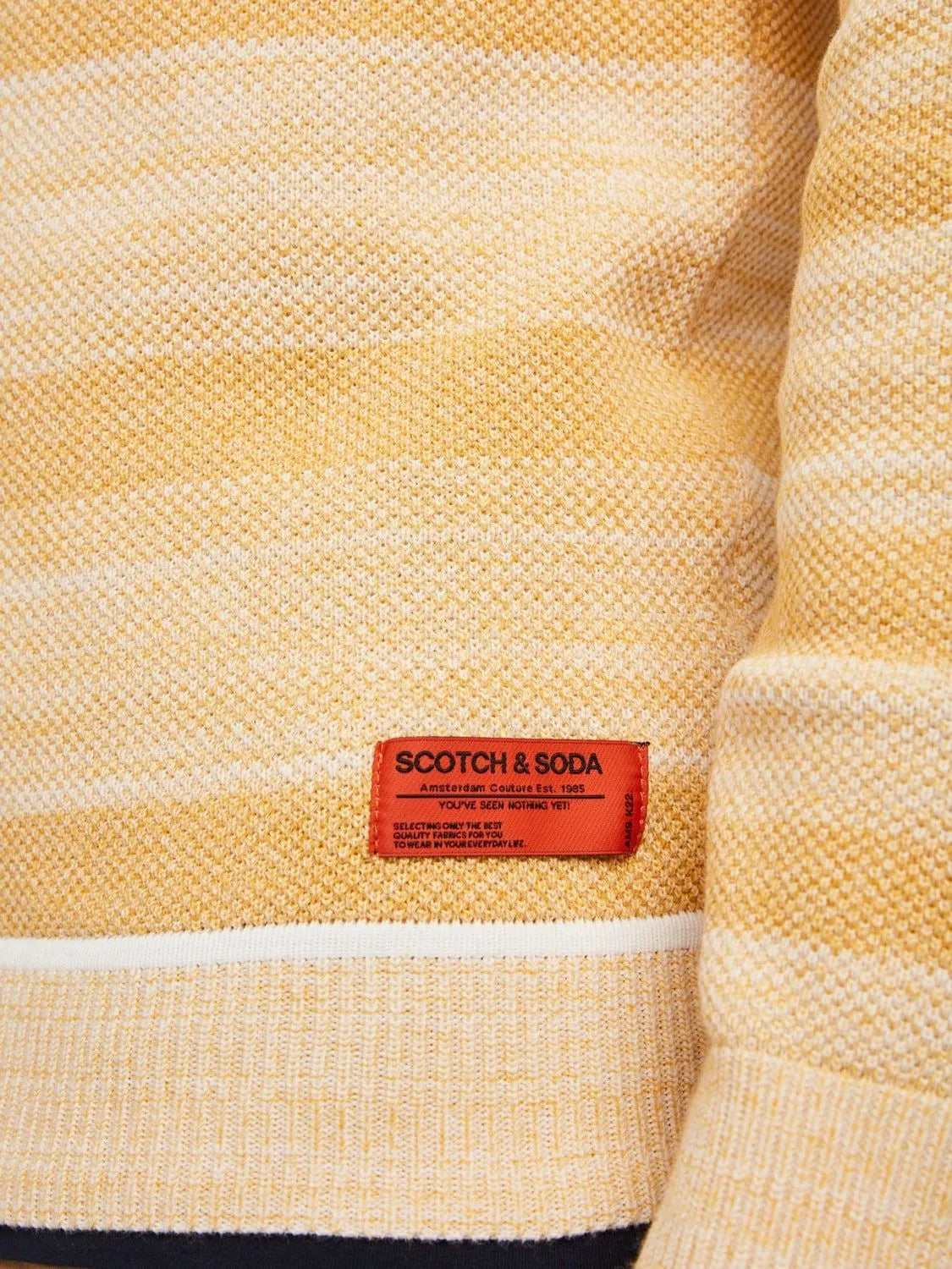 Jersey texturizado de cuello redondo - ECRU