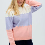 Jersey Vivian Multicolor, Rayas festoneadas - ECRU