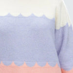 Jersey Vivian Multicolor, Rayas festoneadas - ECRU