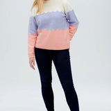 Jersey Vivian Multicolor, Rayas festoneadas - ECRU