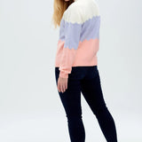 Jersey Vivian Multicolor, Rayas festoneadas - ECRU