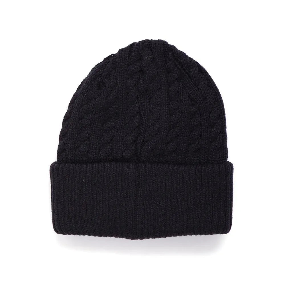 Joe Cable Beanie Phantom Black - ECRU