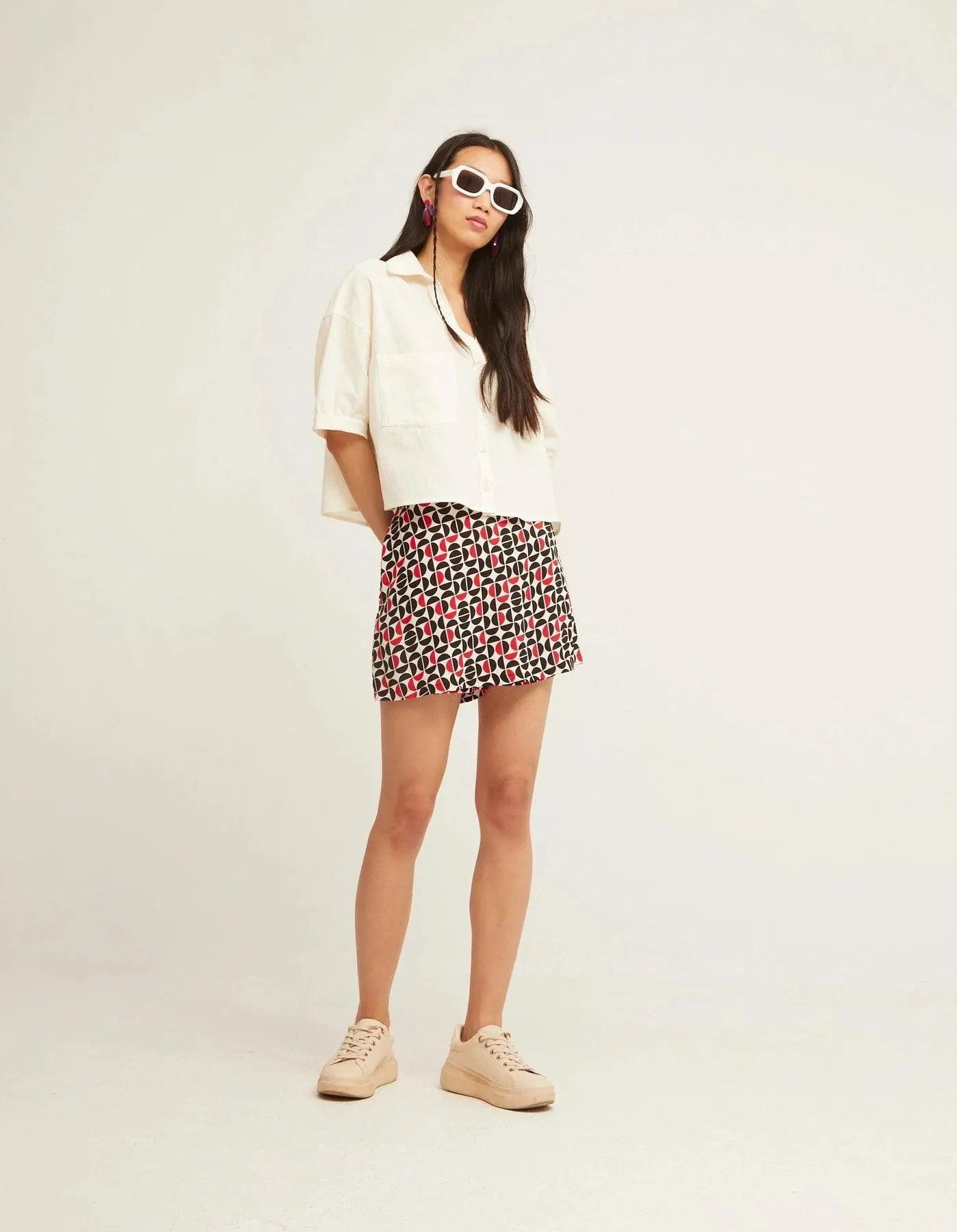 Mini Falda Pantalón - ECRU