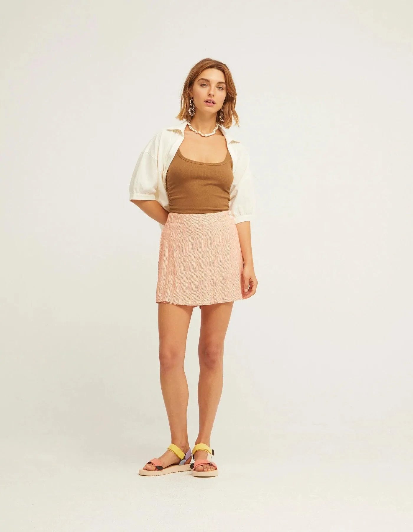 Mini Falda Pantalón - ECRU