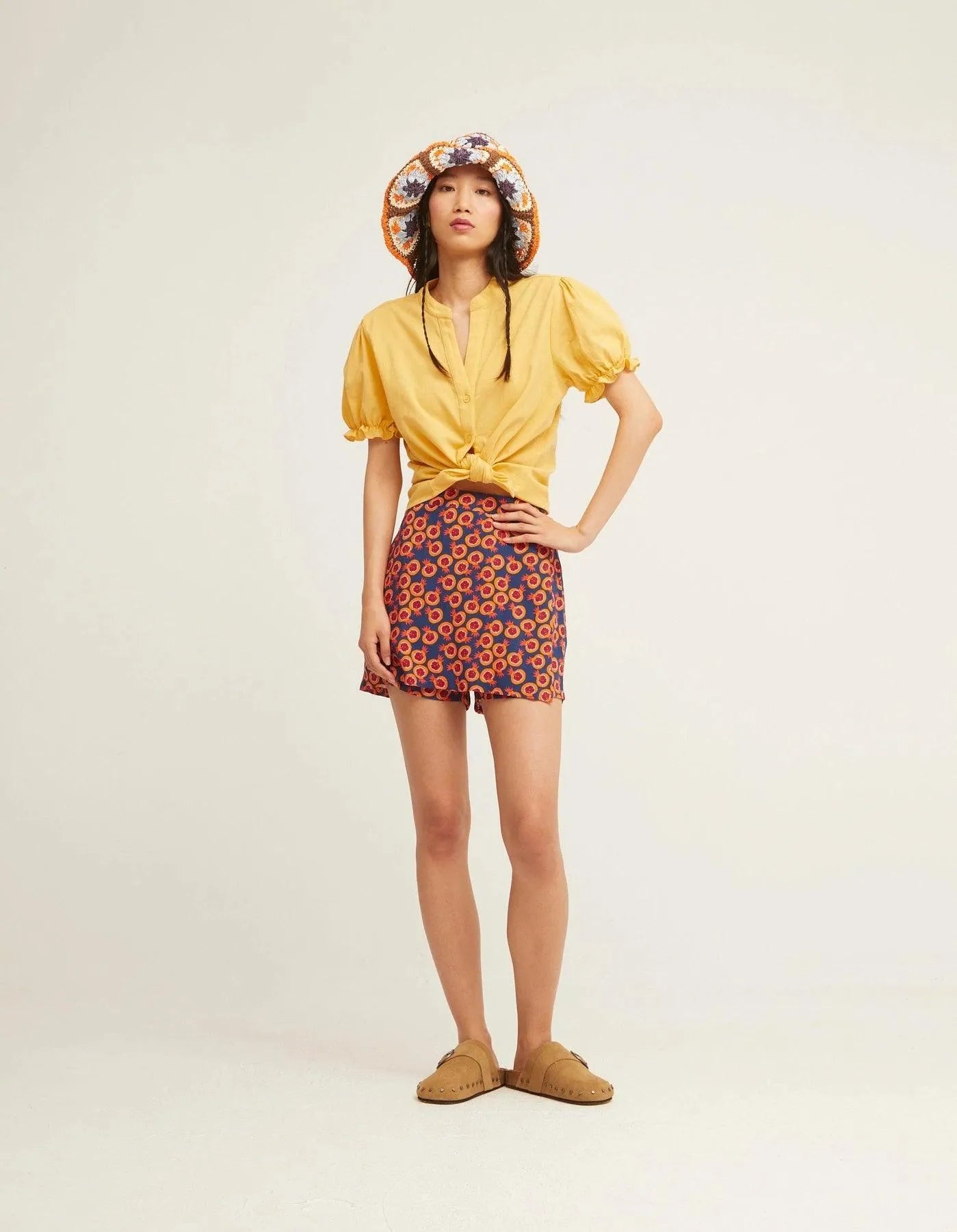 Mini Falda Pantalón - ECRU