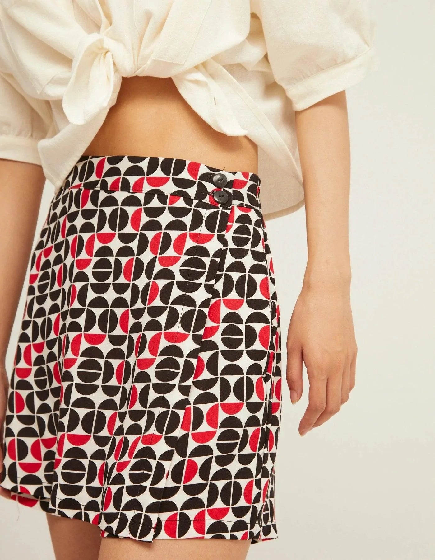 Mini Falda Pantalón - ECRU