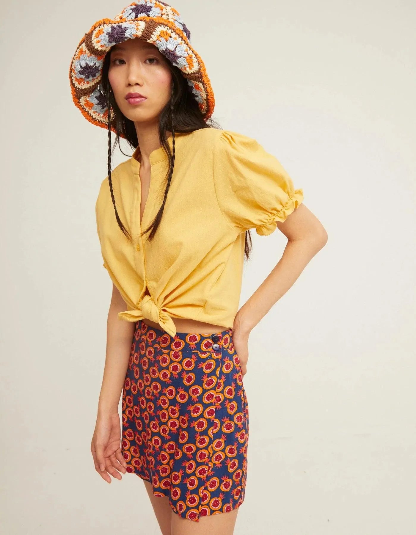 Mini Falda Pantalón - ECRU