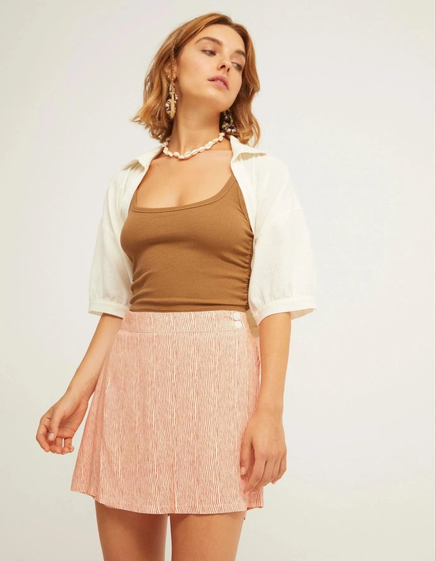 Mini Falda Pantalón - ECRU