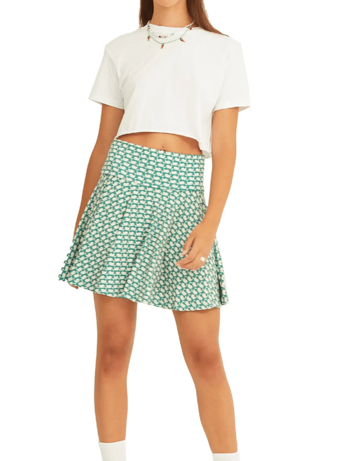 Mini Falda Xantik Whales - ECRU