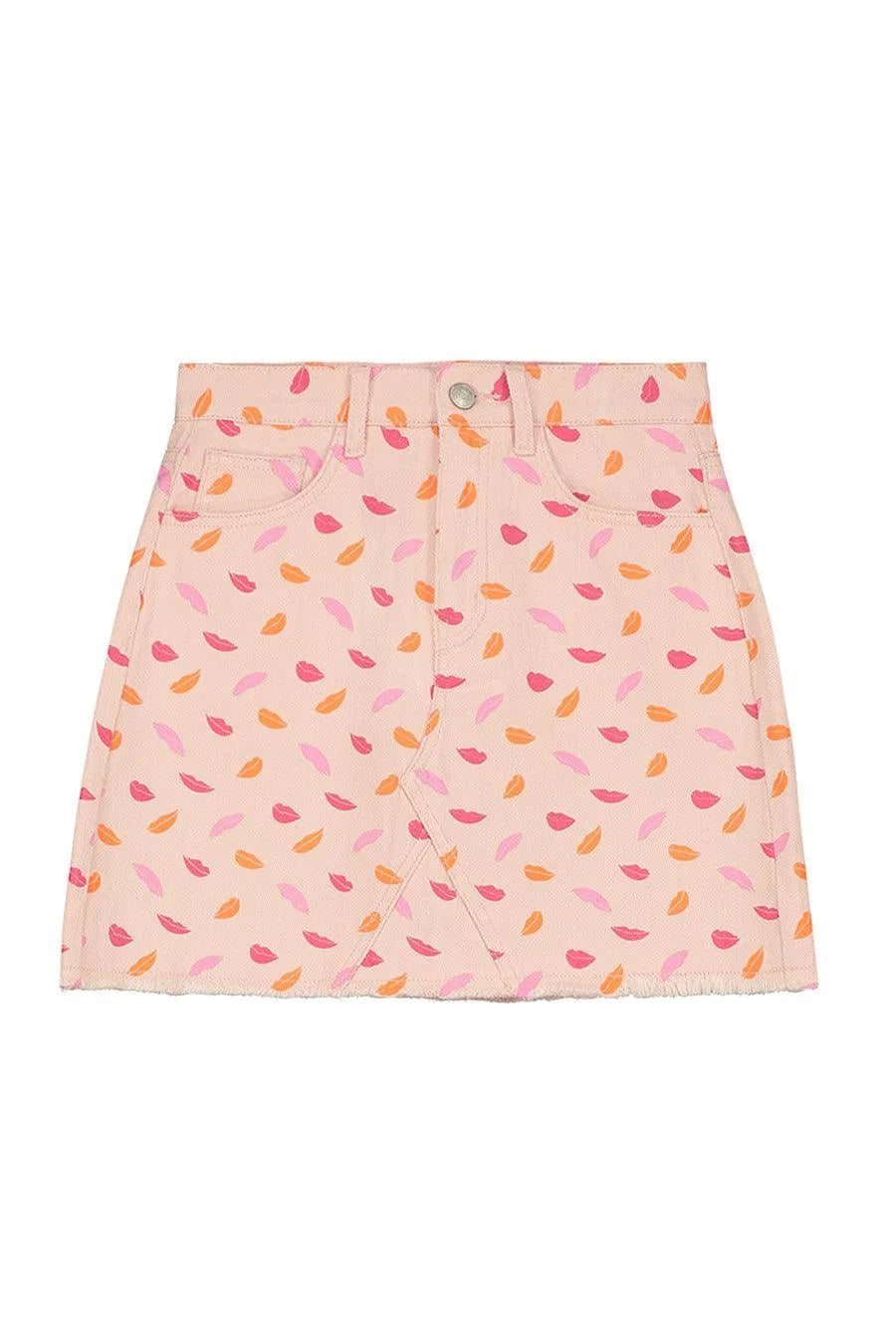 Minifalda algodón labios - ECRU