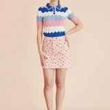 Minifalda algodón labios - ECRU