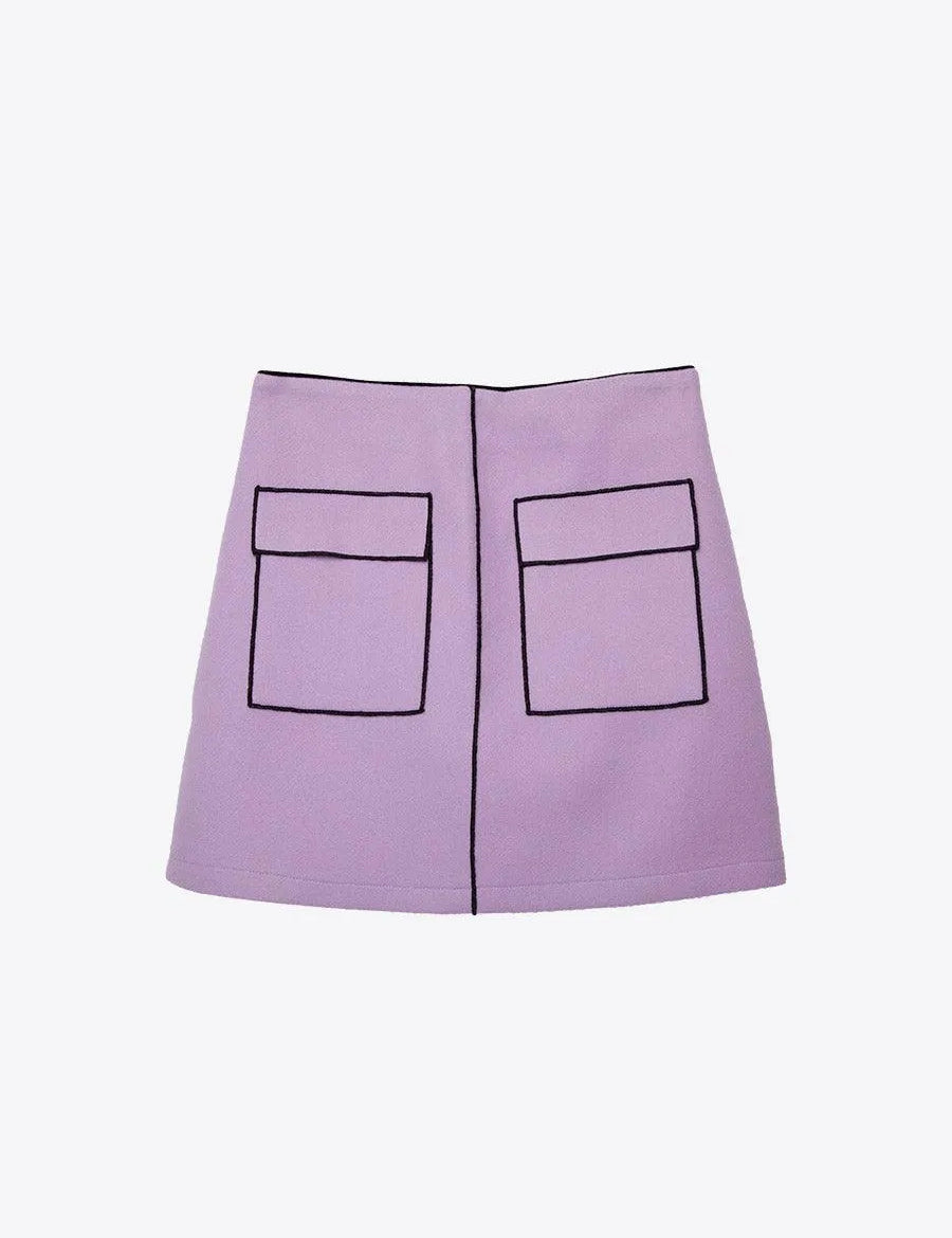 Minifalda Lila Bolsillos - ECRU