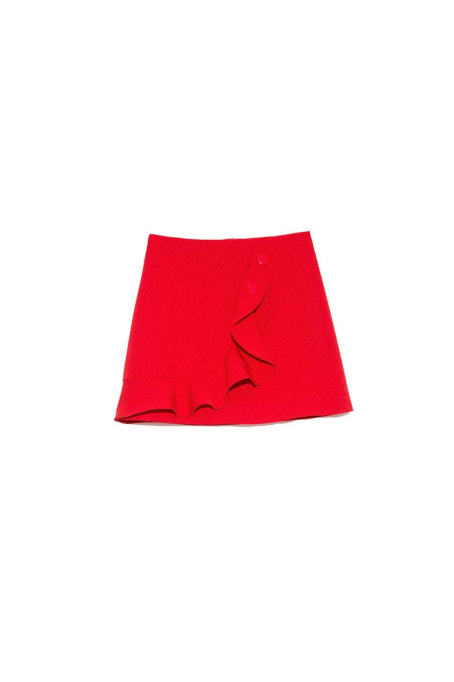 Minifalda Roja Corazones - ECRU