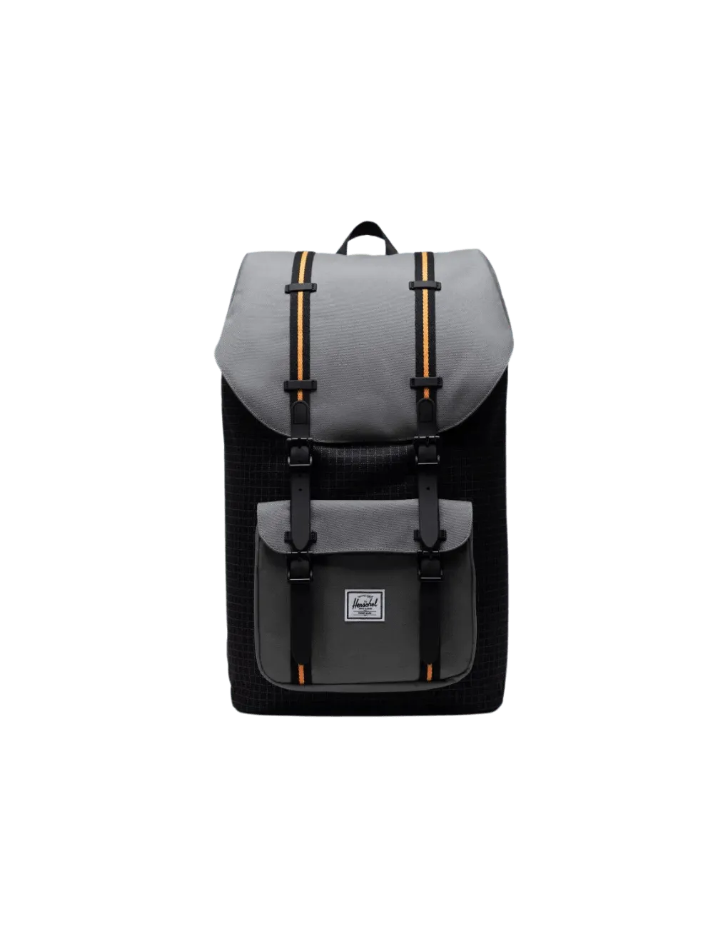 Mochila Herschel Little America Black Grid Gargoyle Sun Orange - ECRU