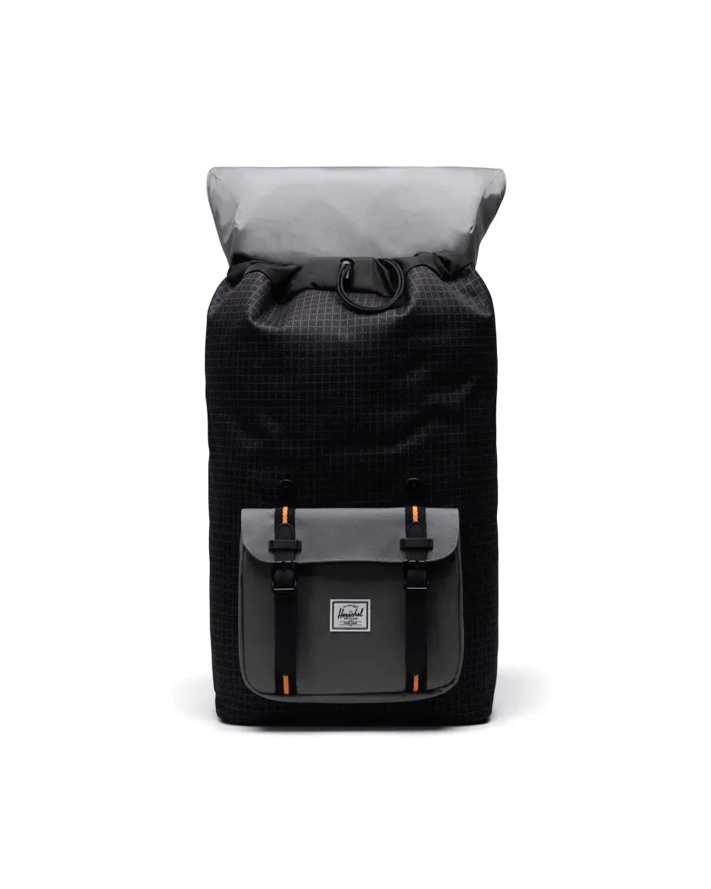 Mochila Herschel Little America Black Grid Gargoyle Sun Orange - ECRU