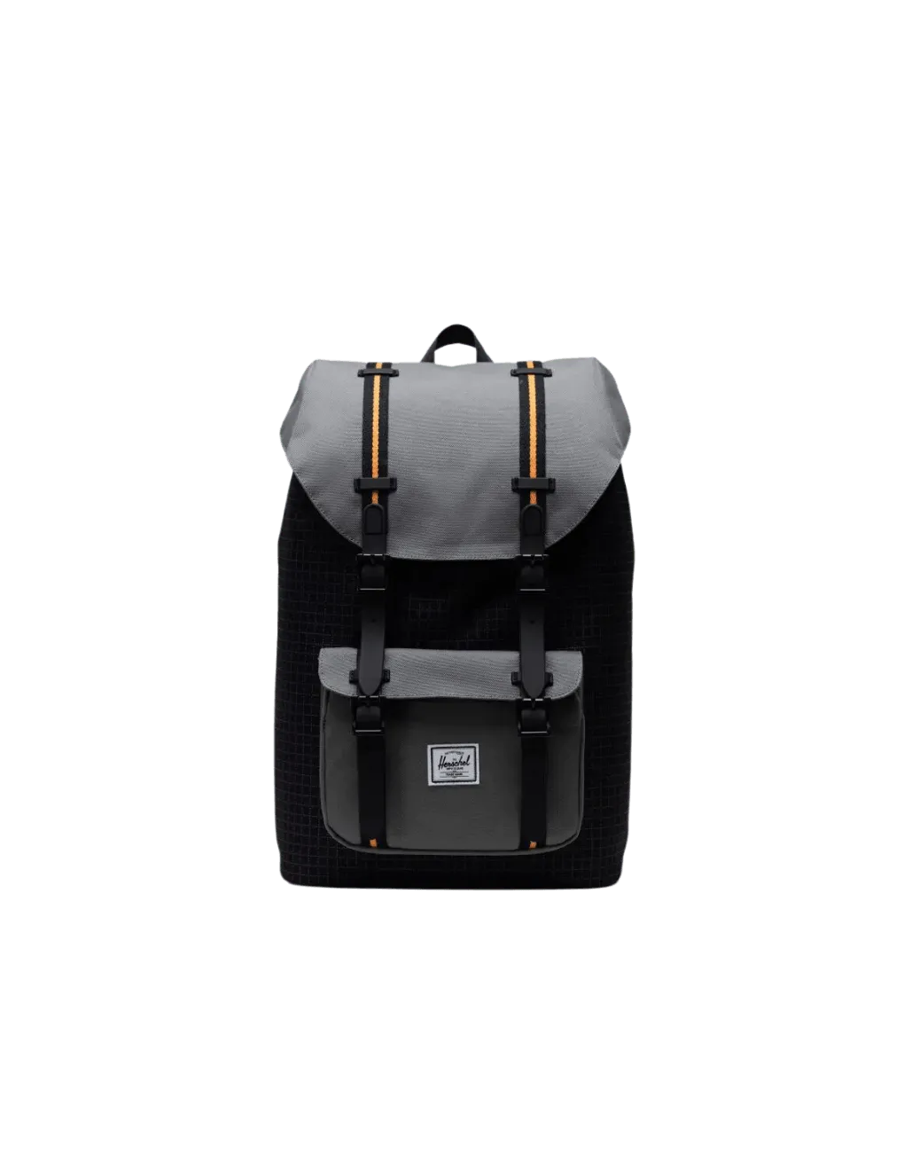 Mochila Herschel Little America Mid Volume Black Grid Gargoyle Sun Orange - ECRU