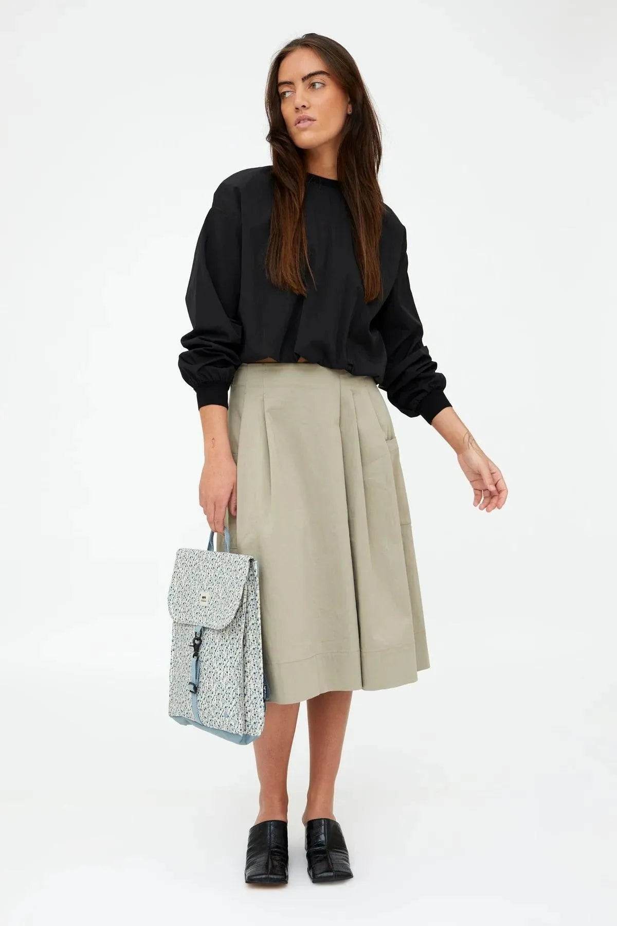 Mochila Lefrik Handy Mini Printed Flowers - ECRU