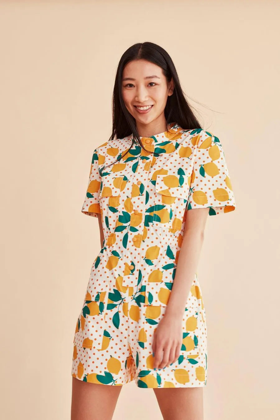 Mono corto limones - ECRU