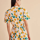 Mono corto limones - ECRU