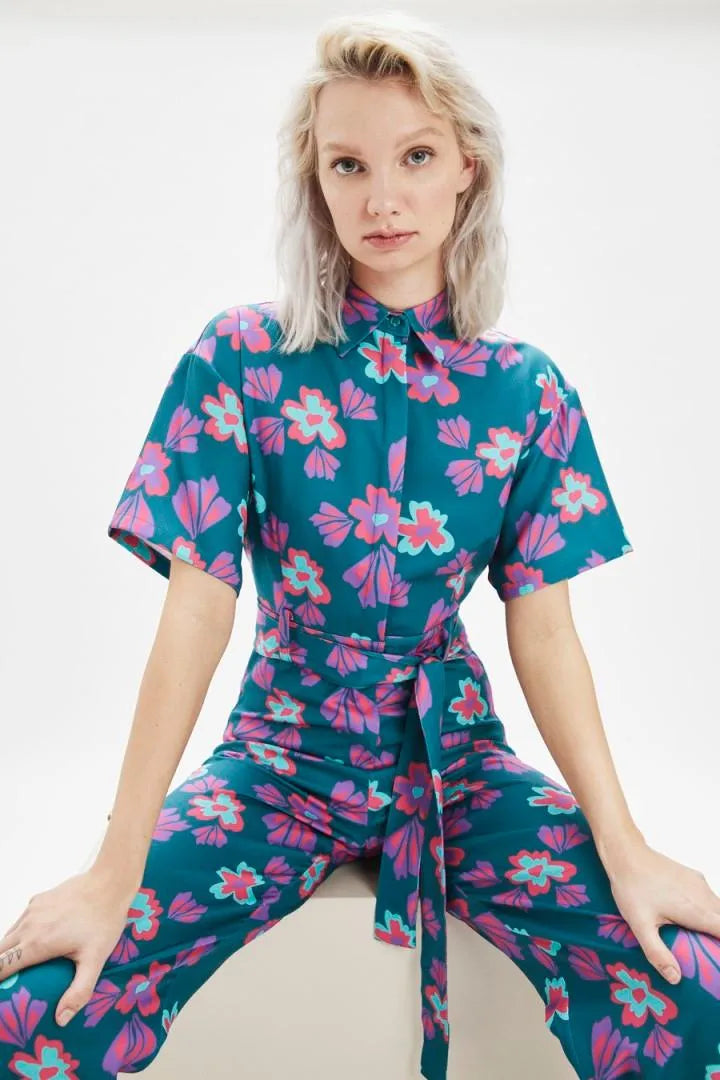 Mono largo flores - ECRU