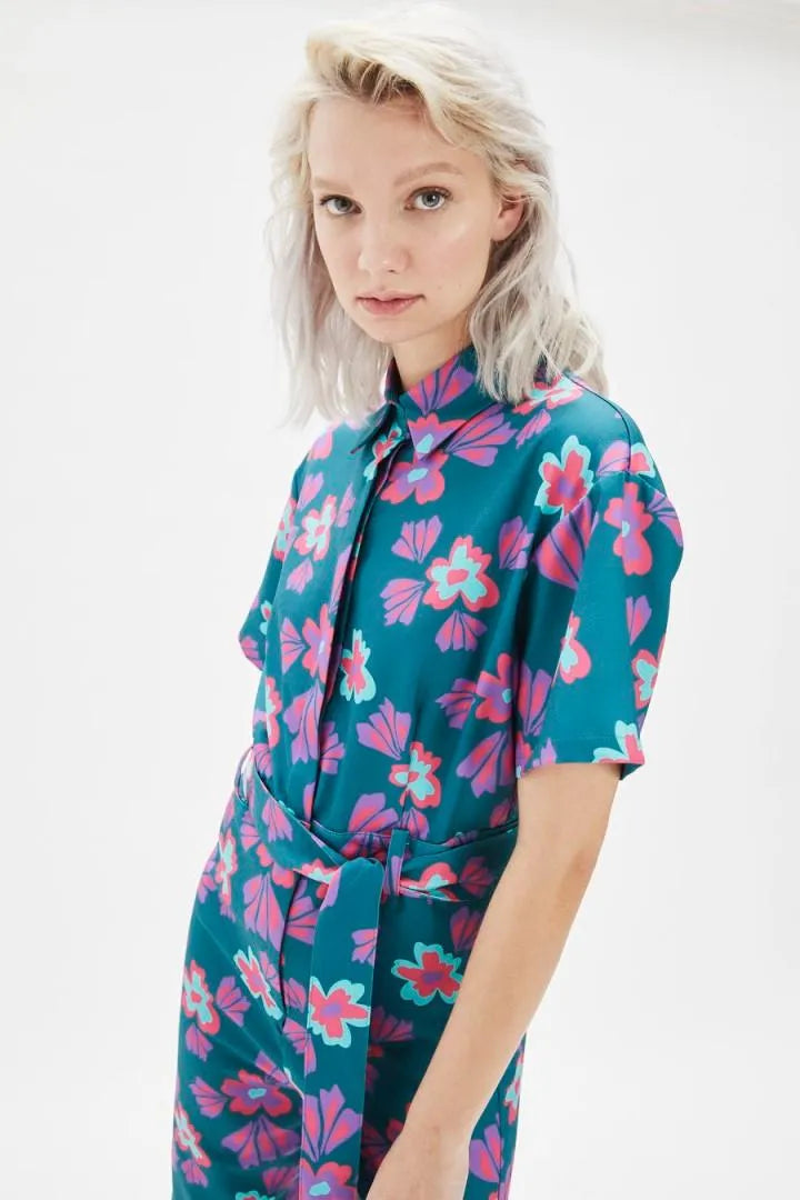 Mono largo flores - ECRU