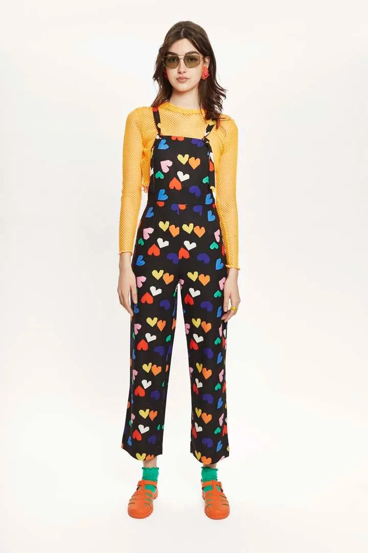 Mono largo tirantes corazones - ECRU