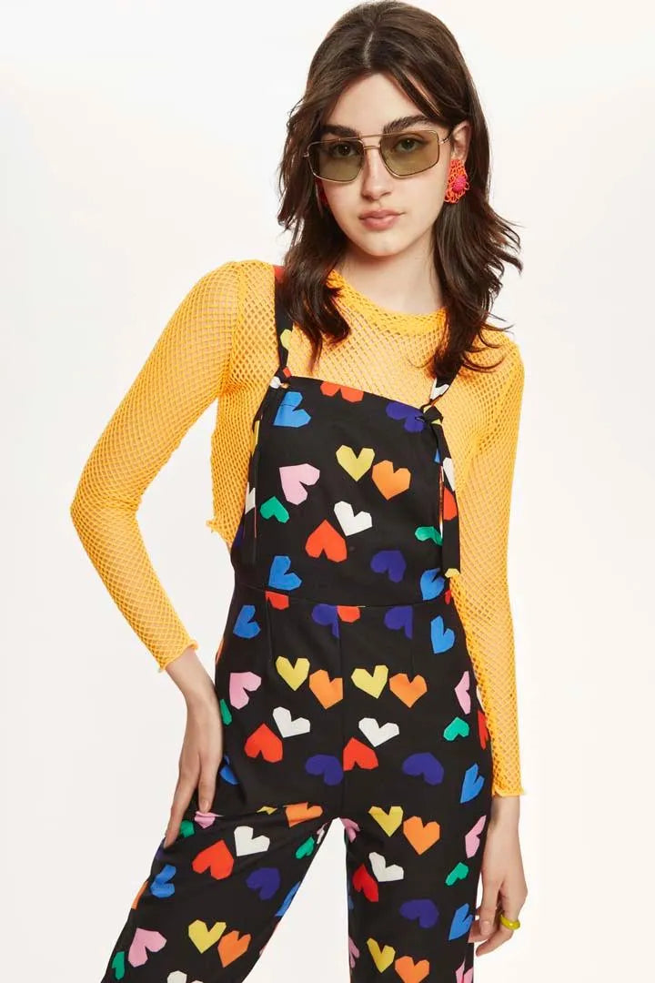 Mono largo tirantes corazones - ECRU