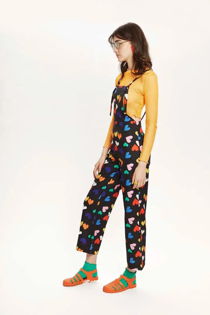 Mono largo tirantes corazones - ECRU