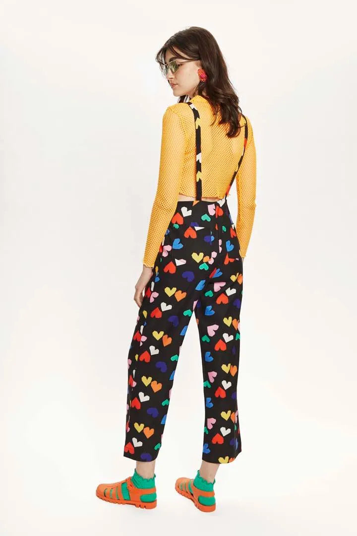 Mono largo tirantes corazones - ECRU