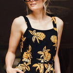 Mono Sugarhill Harper Batik Black Pineapples - ECRU