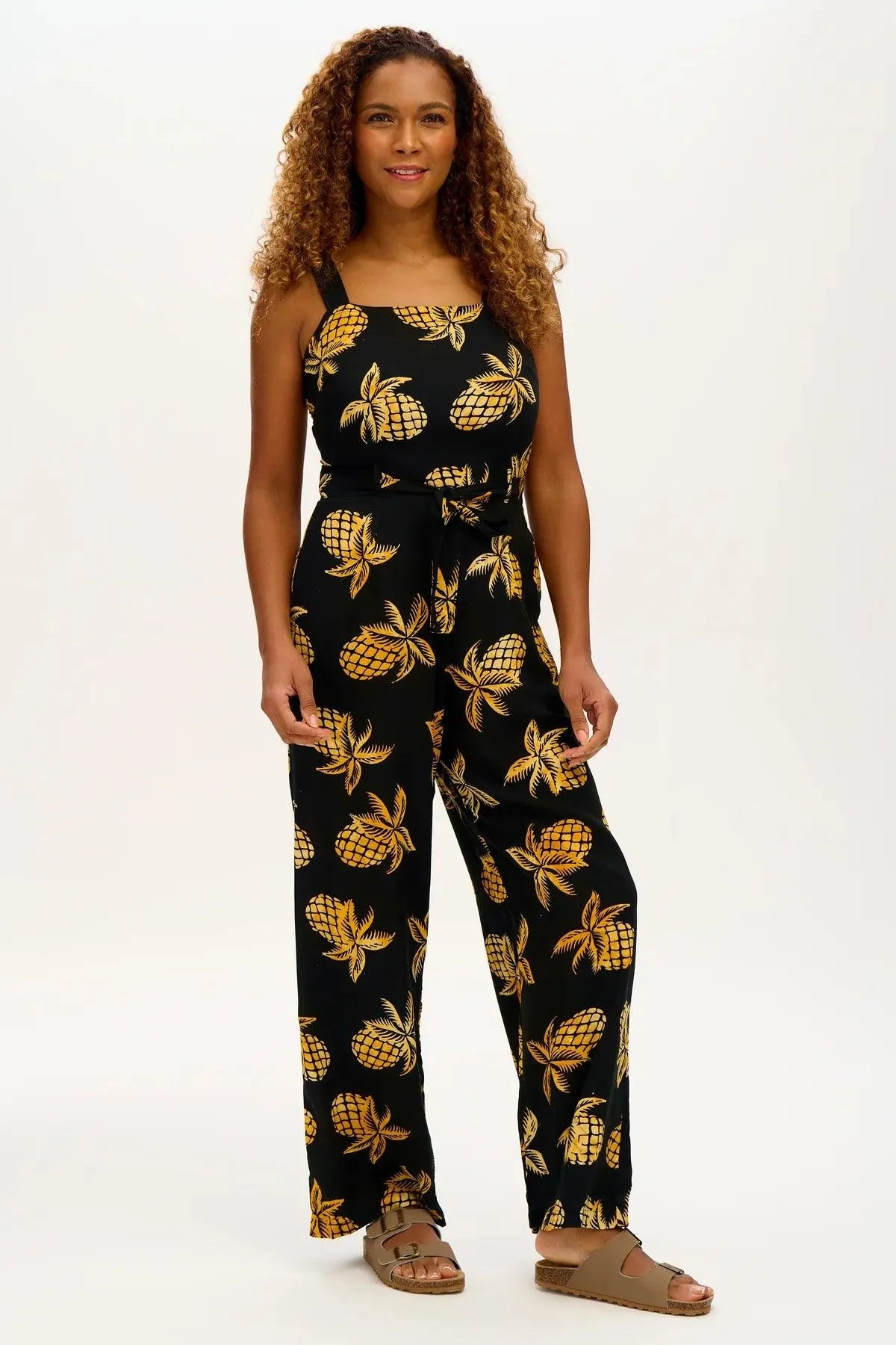 Mono Sugarhill Harper Batik Black Pineapples - ECRU