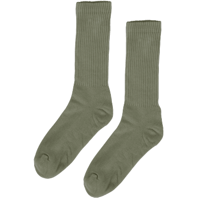 Organic Colorful Standard Active Sock Dusty Olive - ECRU